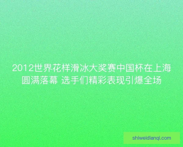 2012世界花样滑冰大奖赛中国杯在上海圆满落幕 选手们精彩表现引爆全场