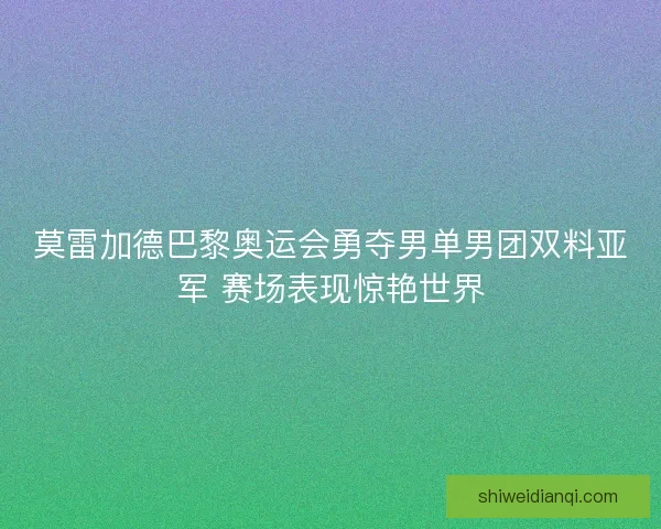 莫雷加德巴黎奥运会勇夺男单男团双料亚军 赛场表现惊艳世界
